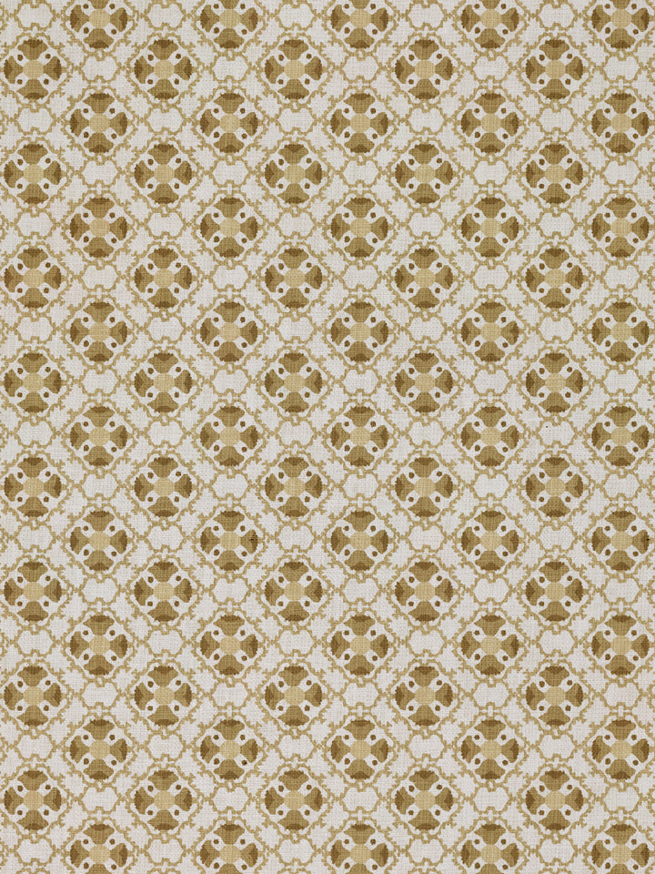 medallion allover linen fabric by nathan turner gold