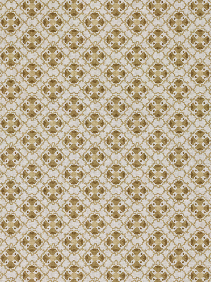 medallion allover linen fabric by nathan turner gold