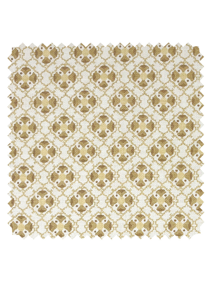 'Medallion All Over' Linen Fabric by Nathan Turner - Gold