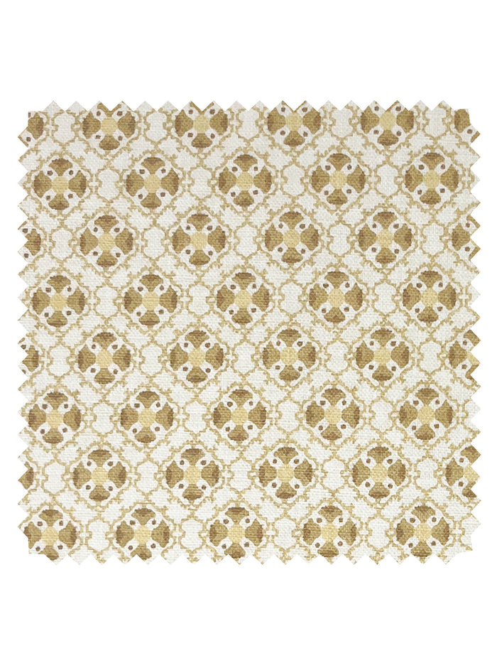 Medallion All Over' Linen Fabric by Nathan Turner - Gold