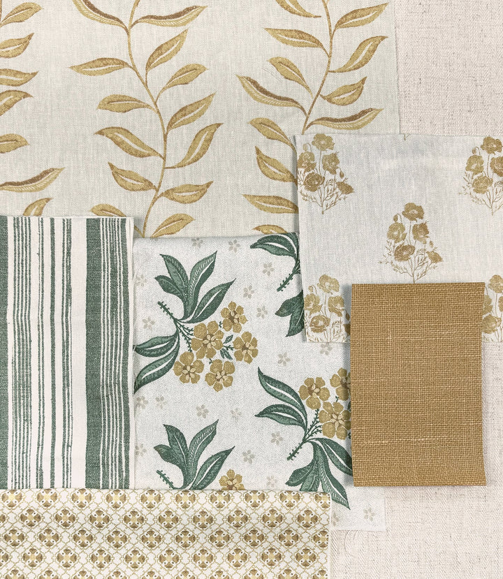 medallion allover linen fabric by nathan turner gold
