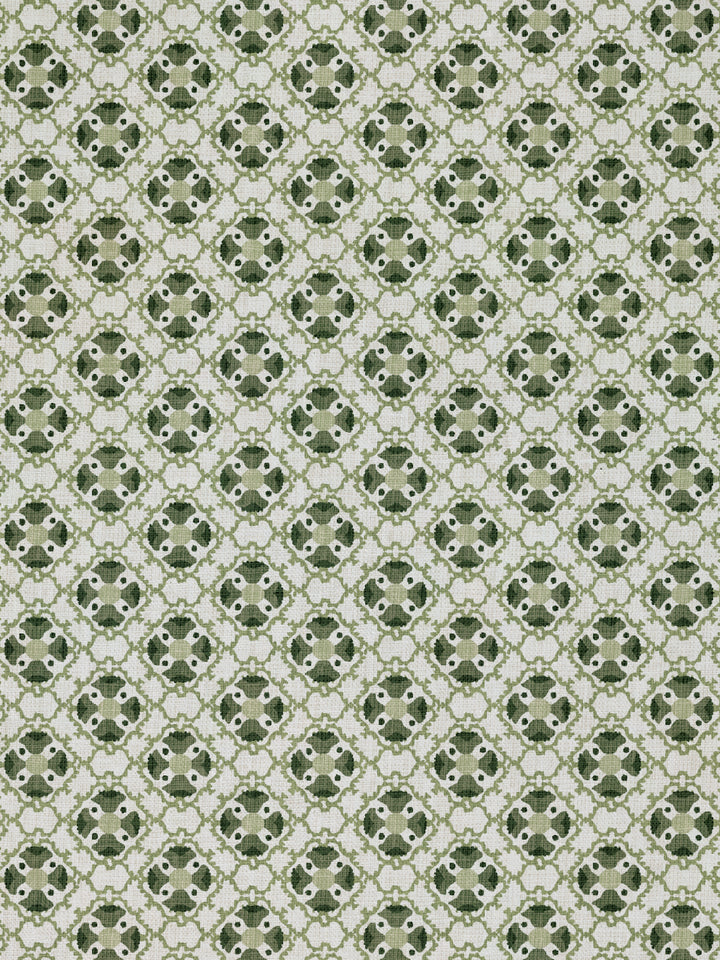 medallion allover linen fabric by nathan turner green