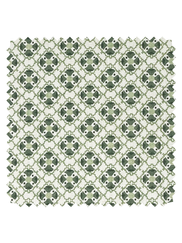 medallion allover linen fabric by nathan turner green