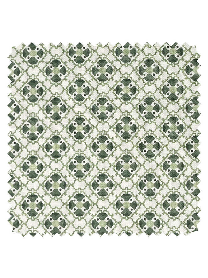 medallion allover linen fabric by nathan turner green