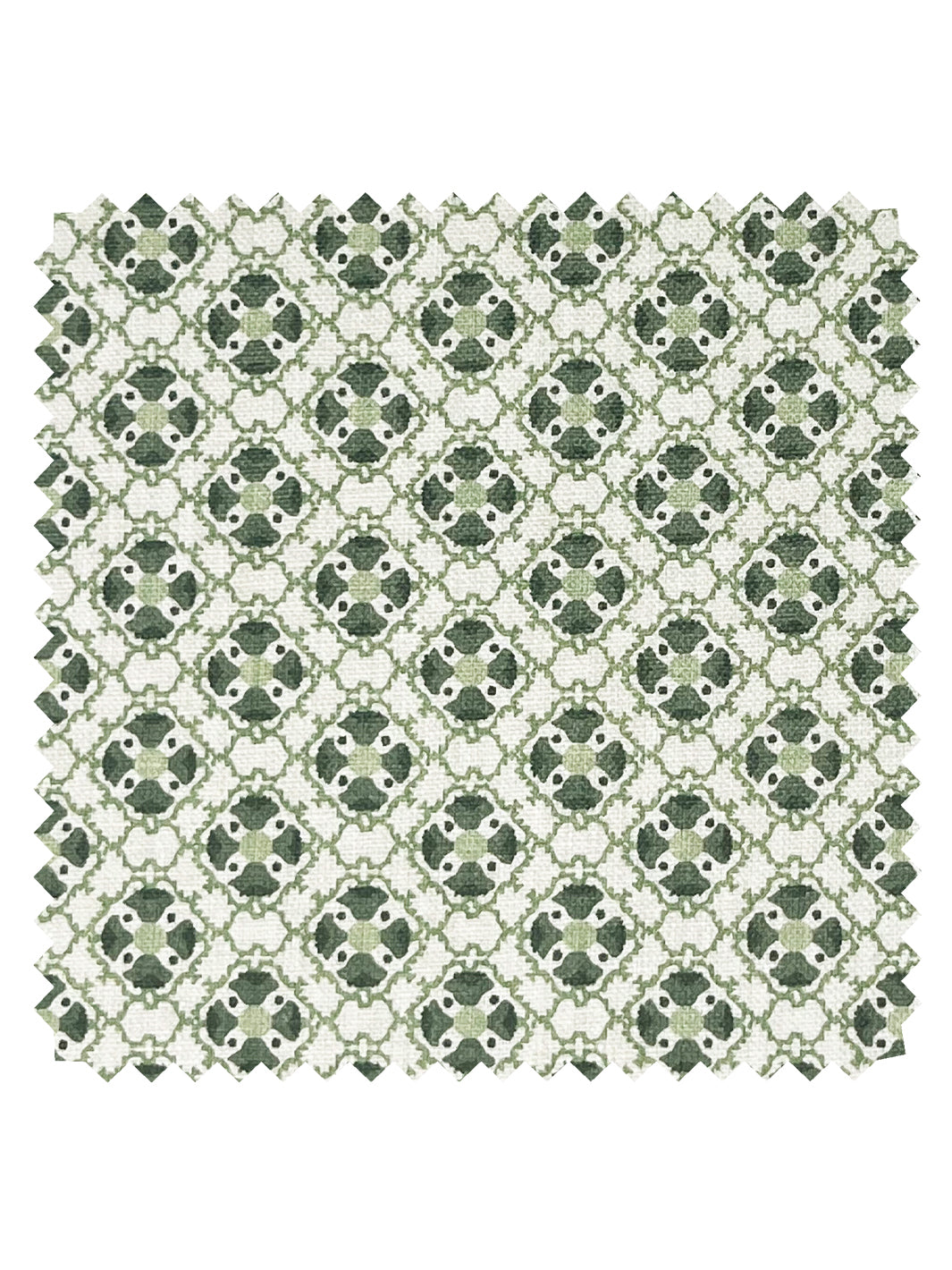 'Medallion All Over' Linen Fabric by Nathan Turner - Green