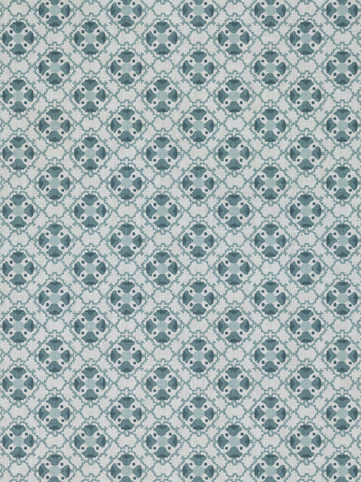 medallion allover linen fabric by nathan turner seafoam