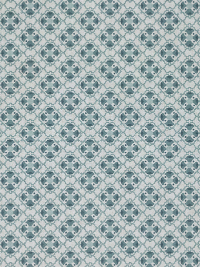 'Medallion All Over' Linen Fabric by Nathan Turner - Seafoam