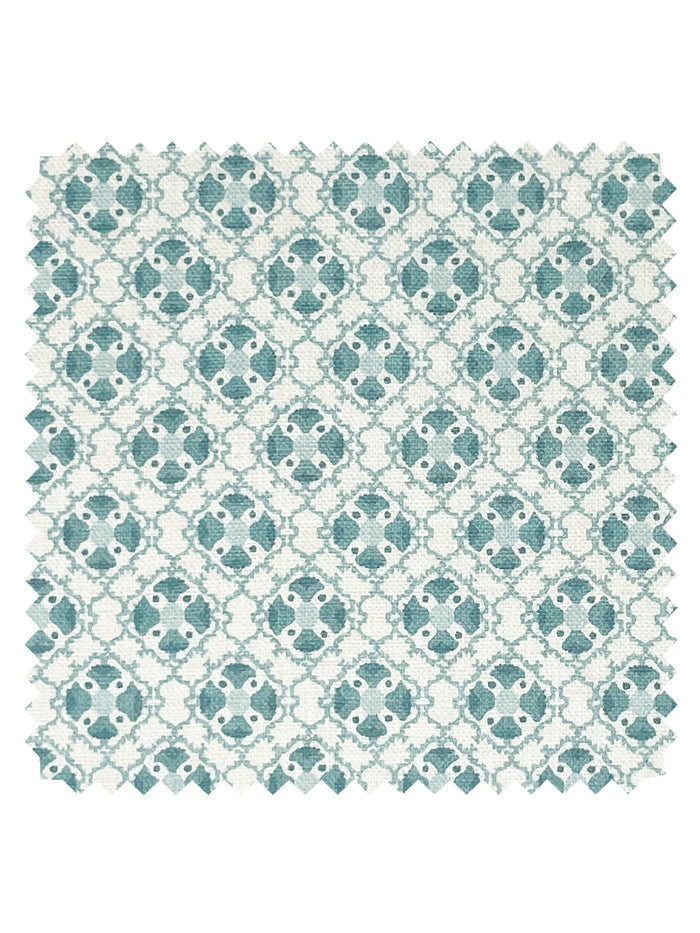 Medallion All Over' Linen Fabric by Nathan Turner - Seafoam