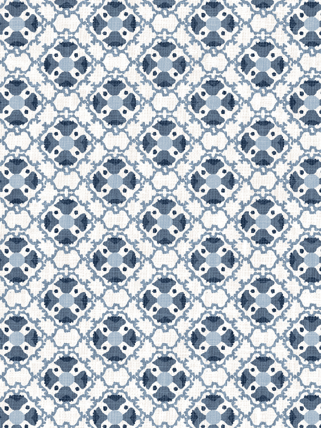 'Medallion All Over' Wallpaper by Nathan Turner - Darker Blue