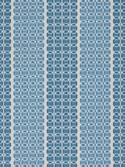'Medallion Stripe' Linen Fabric by Nathan Turner - Blue