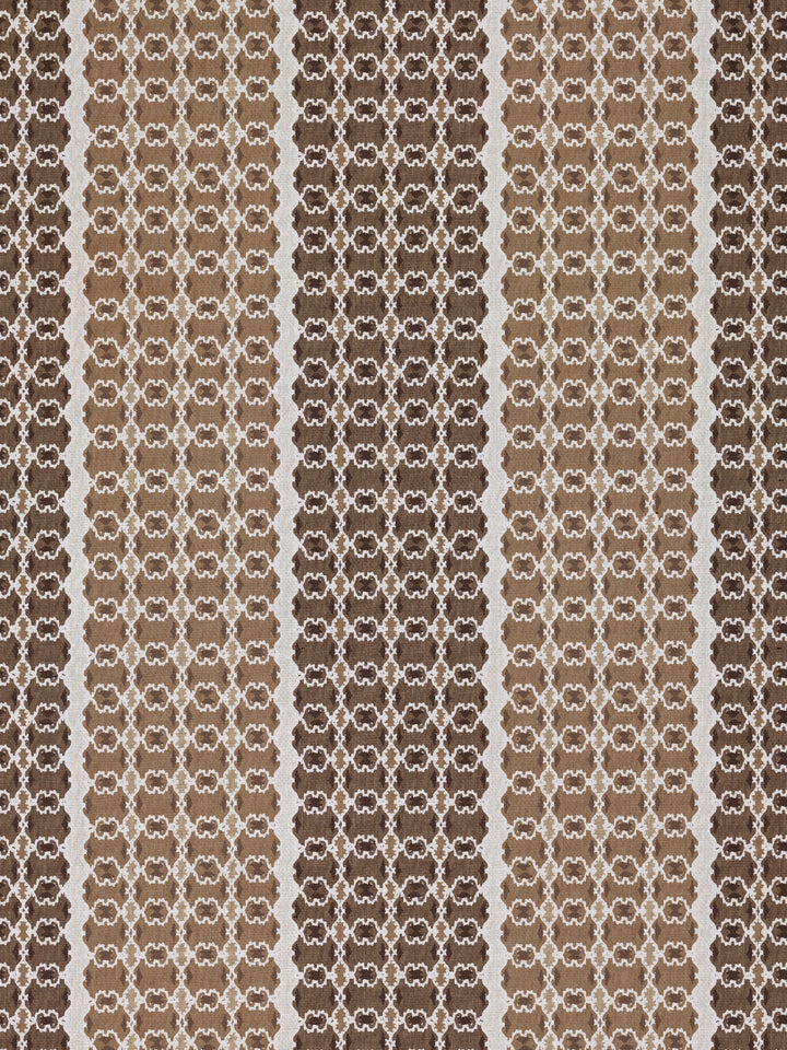 medallion stripe linen fabric by nathan turner brown