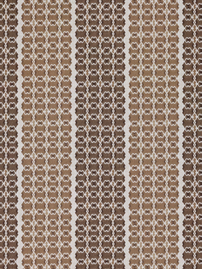 'Medallion Stripe' Linen Fabric by Nathan Turner - Brown