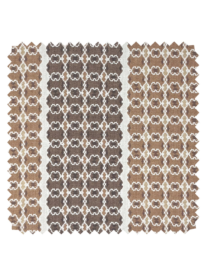 medallion stripe linen fabric by nathan turner brown