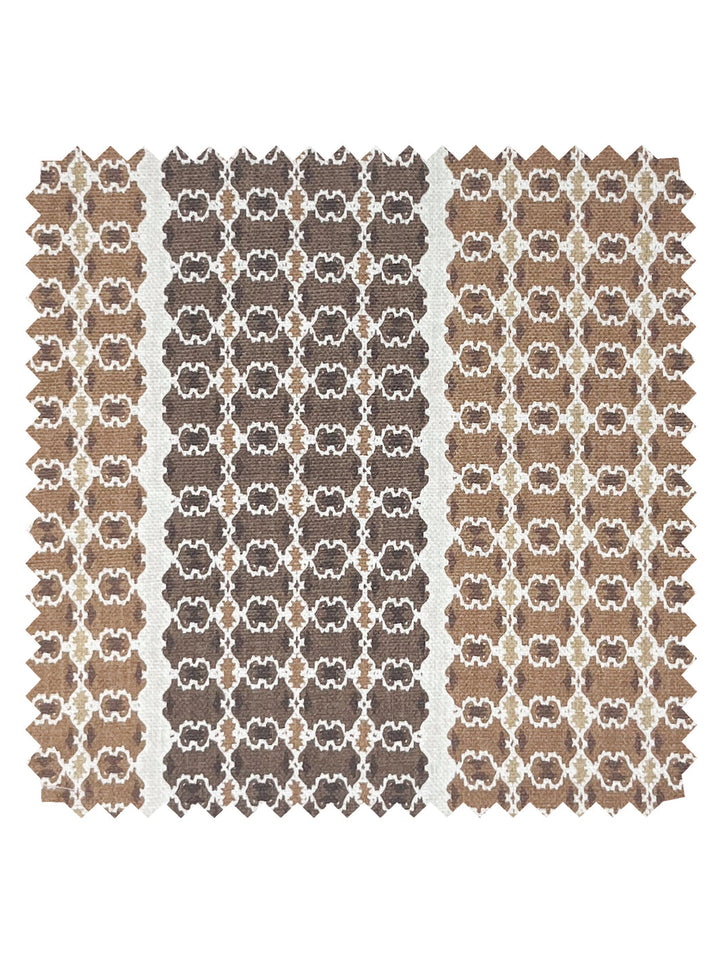 medallion stripe linen fabric by nathan turner brown