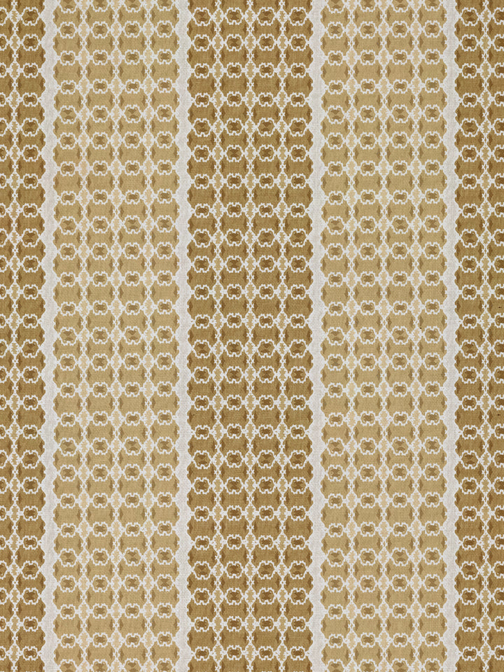 medallion stripe linen fabric by nathan turner gold