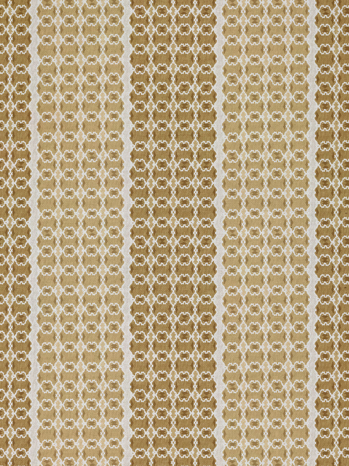 medallion stripe linen fabric by nathan turner gold