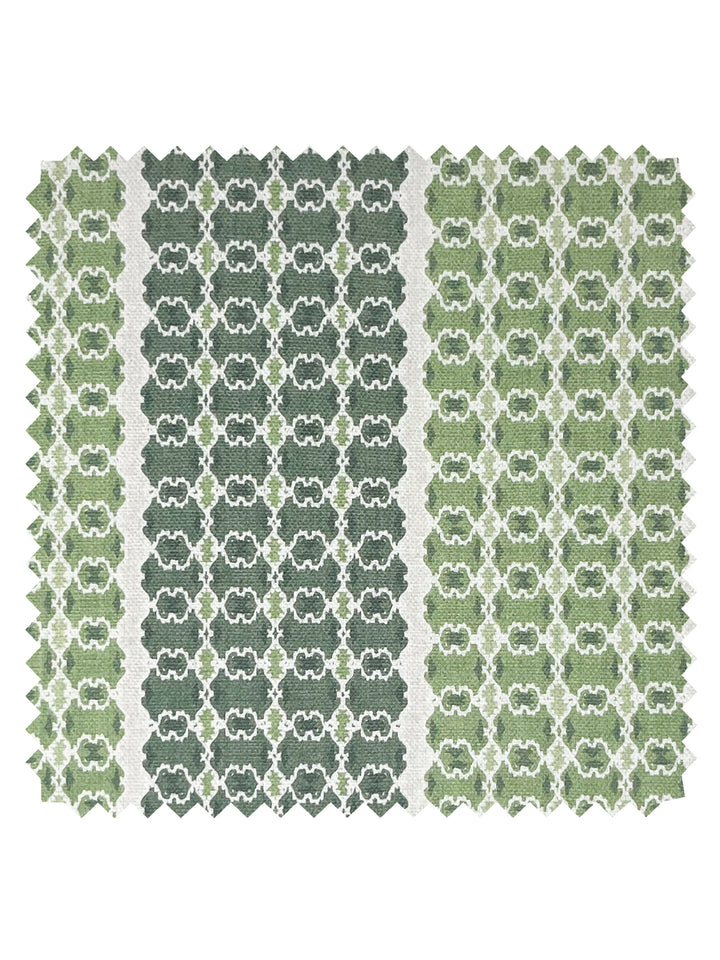 medallion stripe linen fabric by nathan turner green