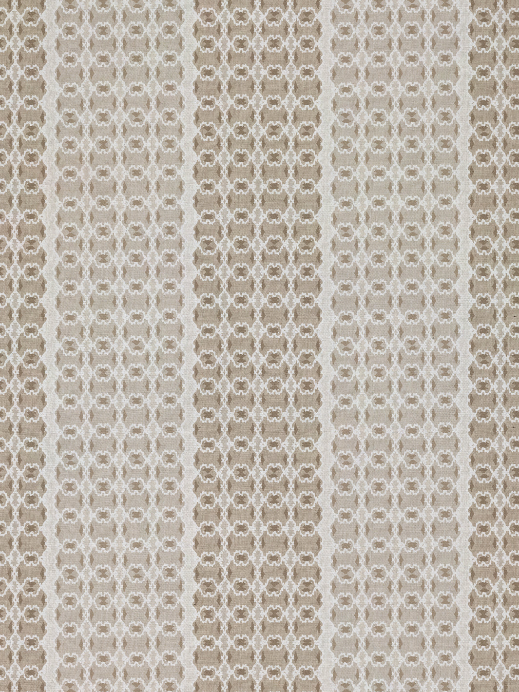 'Medallion Stripe' Linen Fabric by Nathan Turner - Neutral