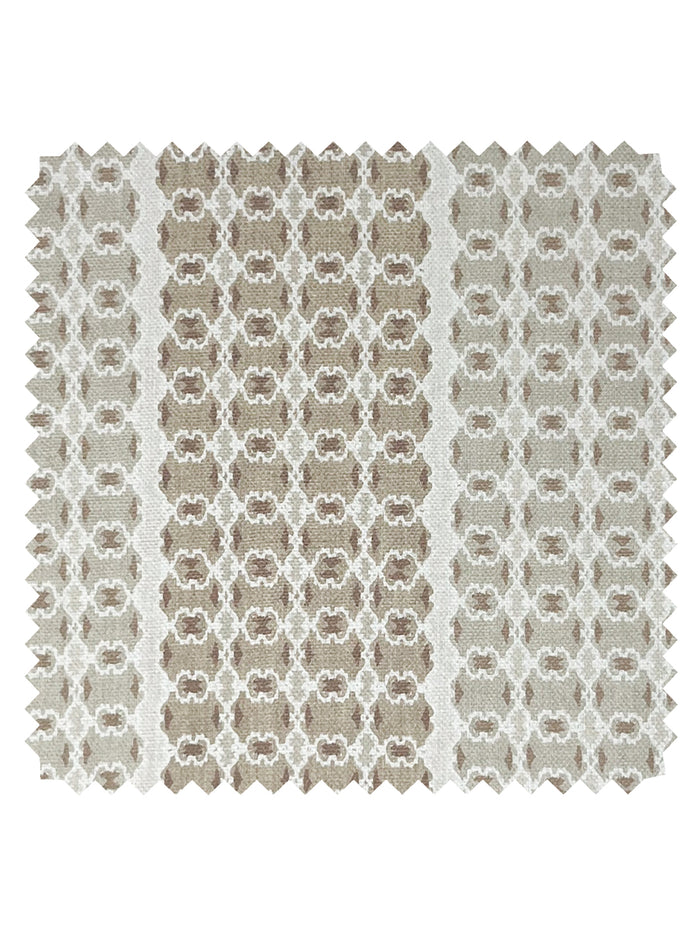 Medallion Stripe' Linen Fabric by Nathan Turner - Neutral