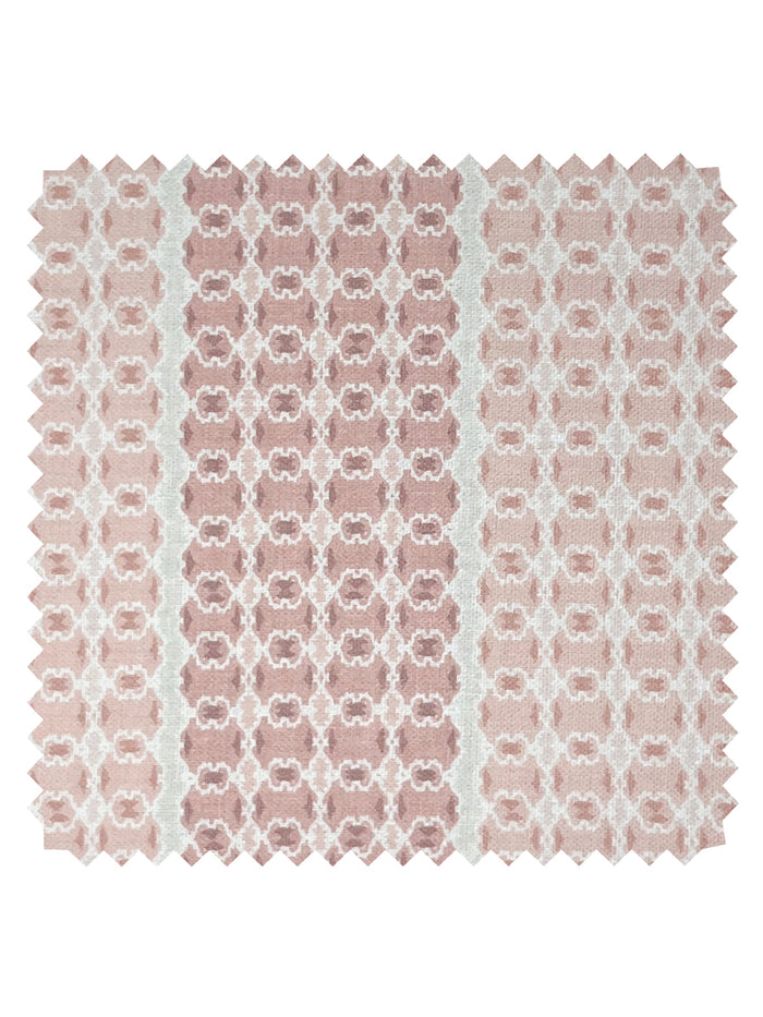Medallion Stripe' Linen Fabric by Nathan Turner - Pink