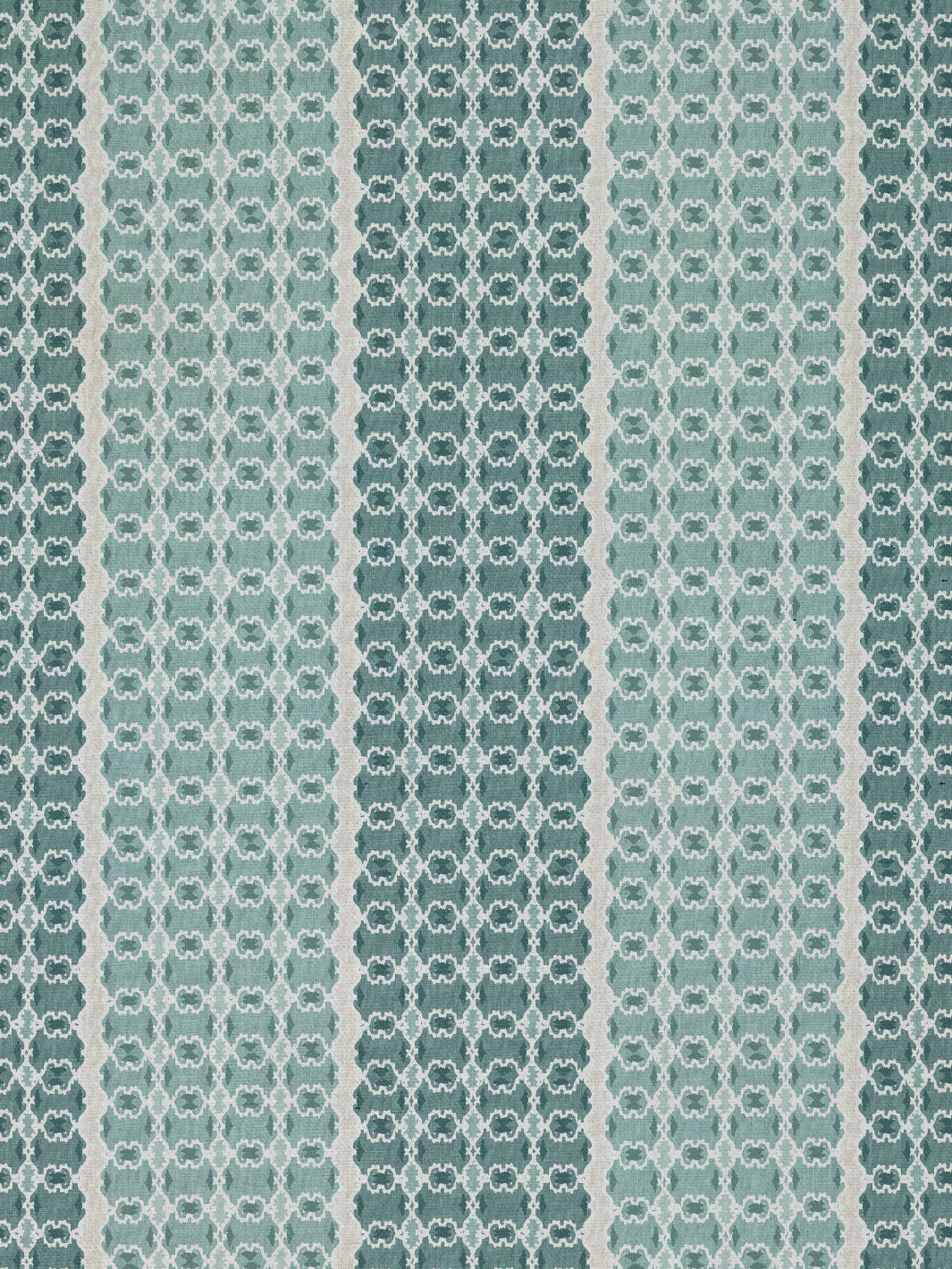 'Medallion Stripe' Linen Fabric by Nathan Turner - Seafoam