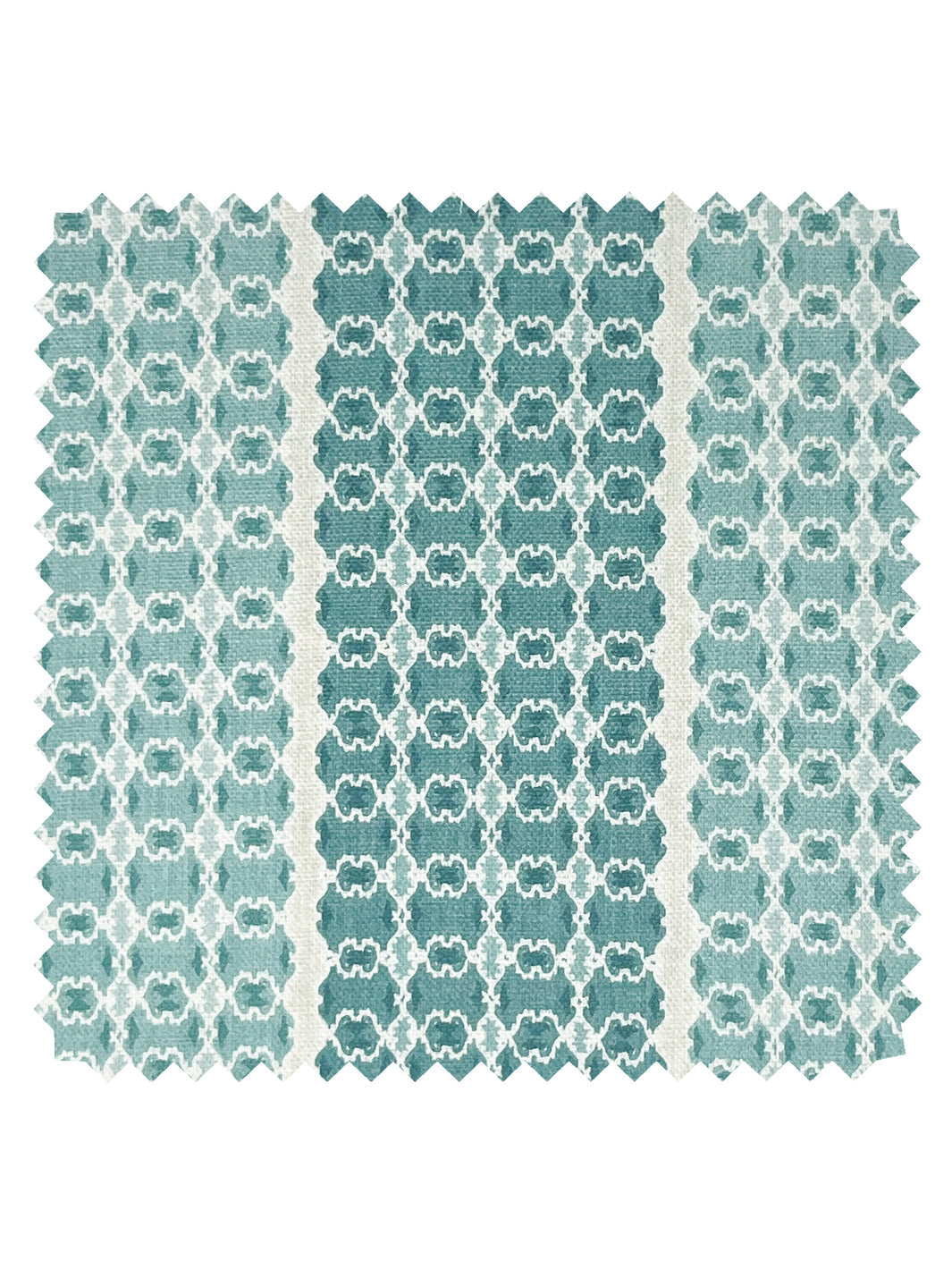 'Medallion Stripe' Linen Fabric by Nathan Turner - Seafoam