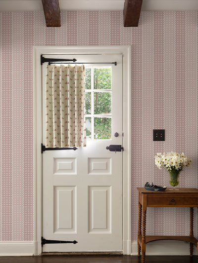 medallion stripe wallpaper by nathan turner pink