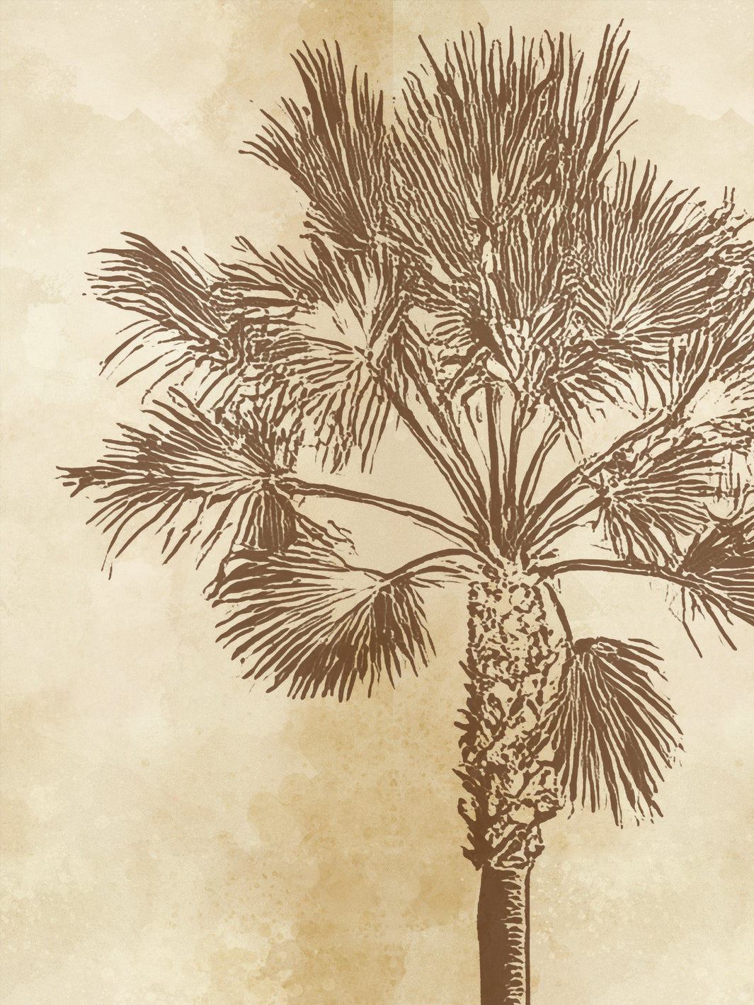 'Midnight Palm' Mural Wallpaper by Flint Wood & Hicks - Cream Brown