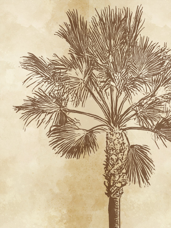 'Midnight Palm' Mural Wallpaper by Flint Wood & Hicks - Cream Brown