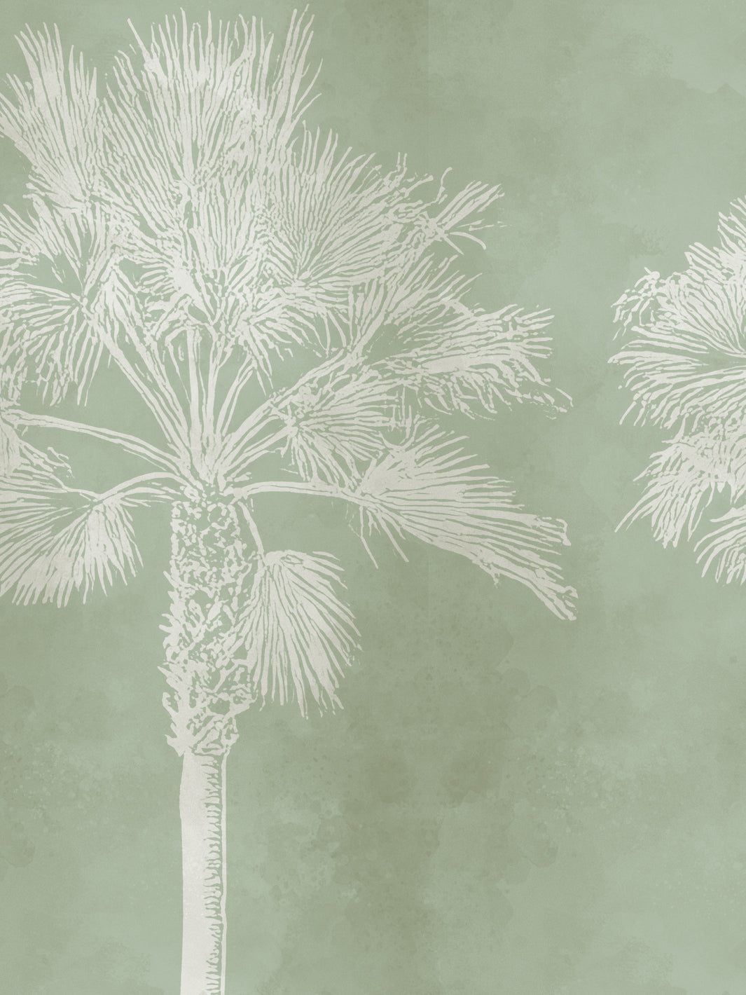 'Midnight Palm' Mural Wallpaper by Flint Wood & Hicks - Green Cream