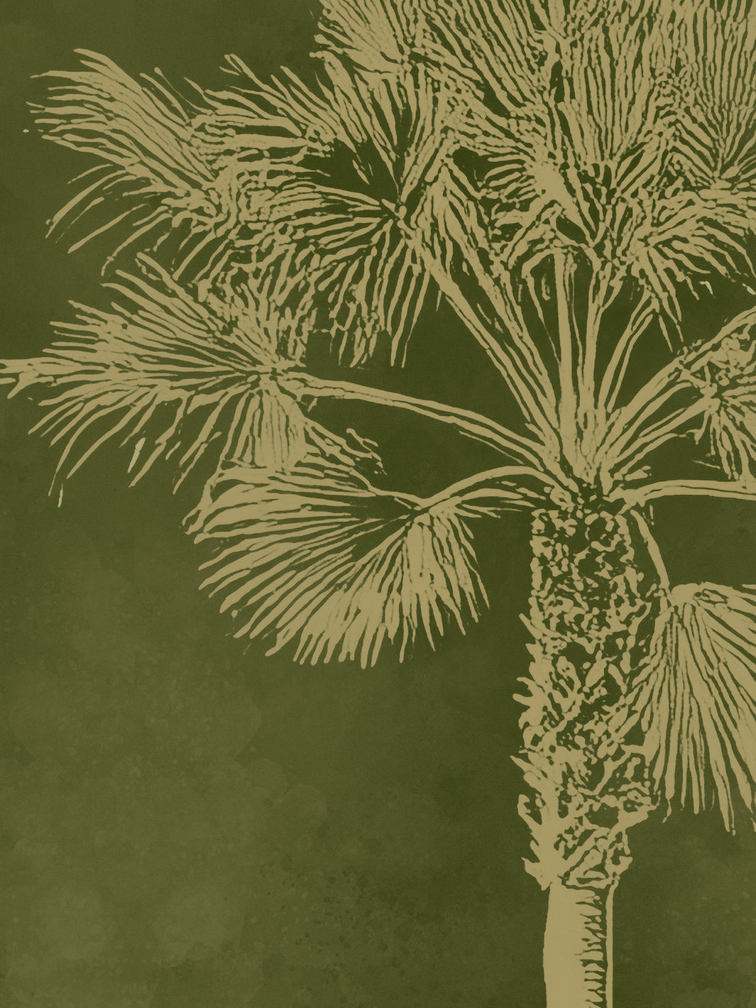 'Midnight Palm' Mural Wallpaper by Flint Wood & Hicks - Dark Olive