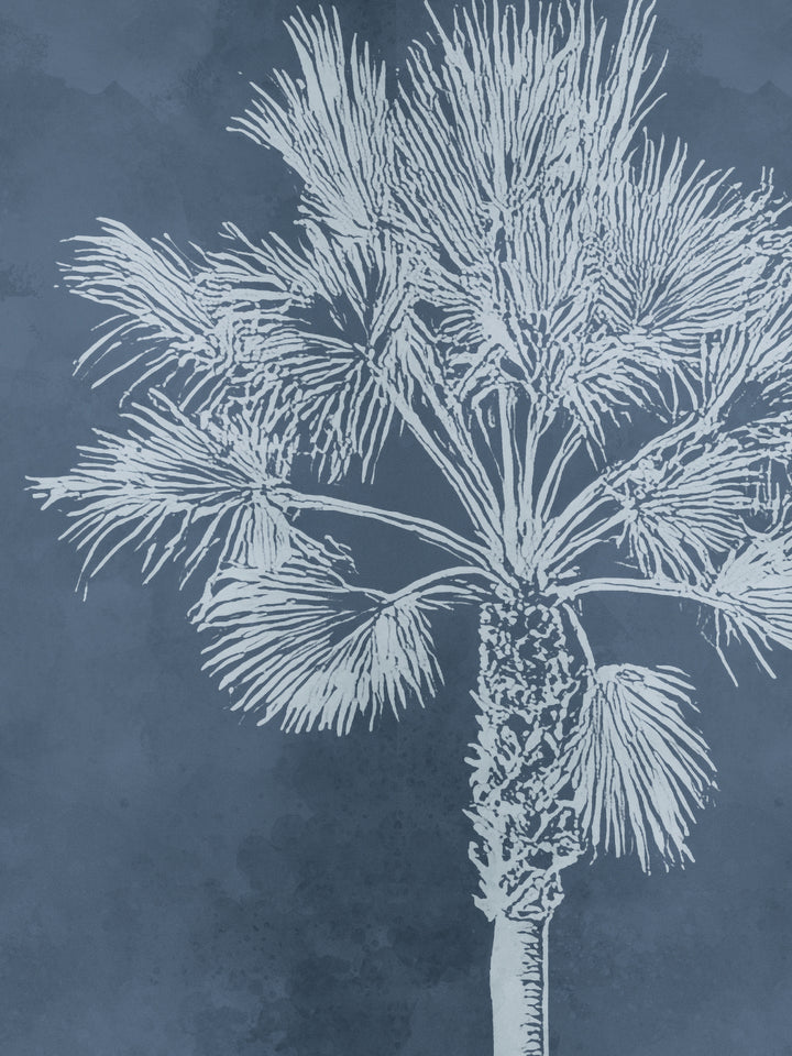 'Midnight Palm' Mural Wallpaper by Flint Wood & Hicks - Midnight Blue