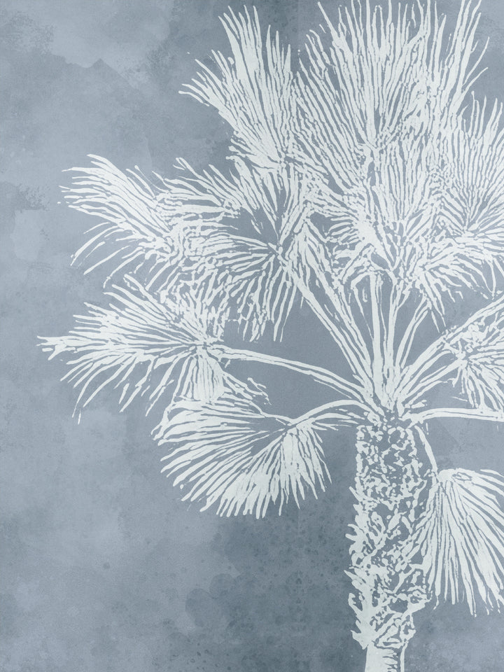 'Midnight Palm' Mural Wallpaper by Flint Wood & Hicks - Slate Blue