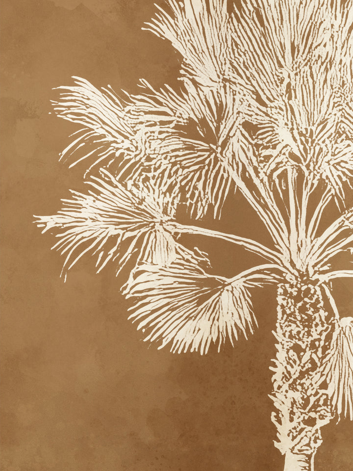 'Midnight Palm' Mural Wallpaper by Flint Wood & Hicks - Terracotta Cream