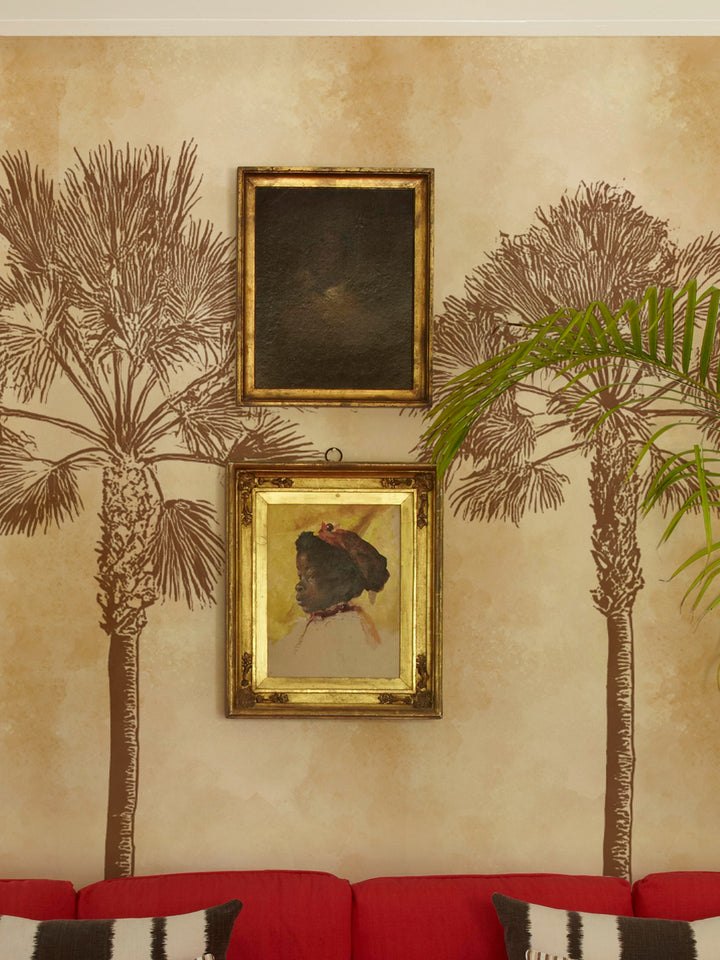 'Midnight Palm' Mural Wallpaper by Flint Wood & Hicks - Cream Brown