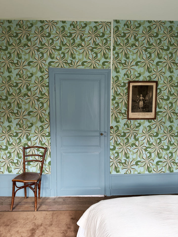 'Multi Frisée' Wallpaper by Clare V. - Olive Powder Green