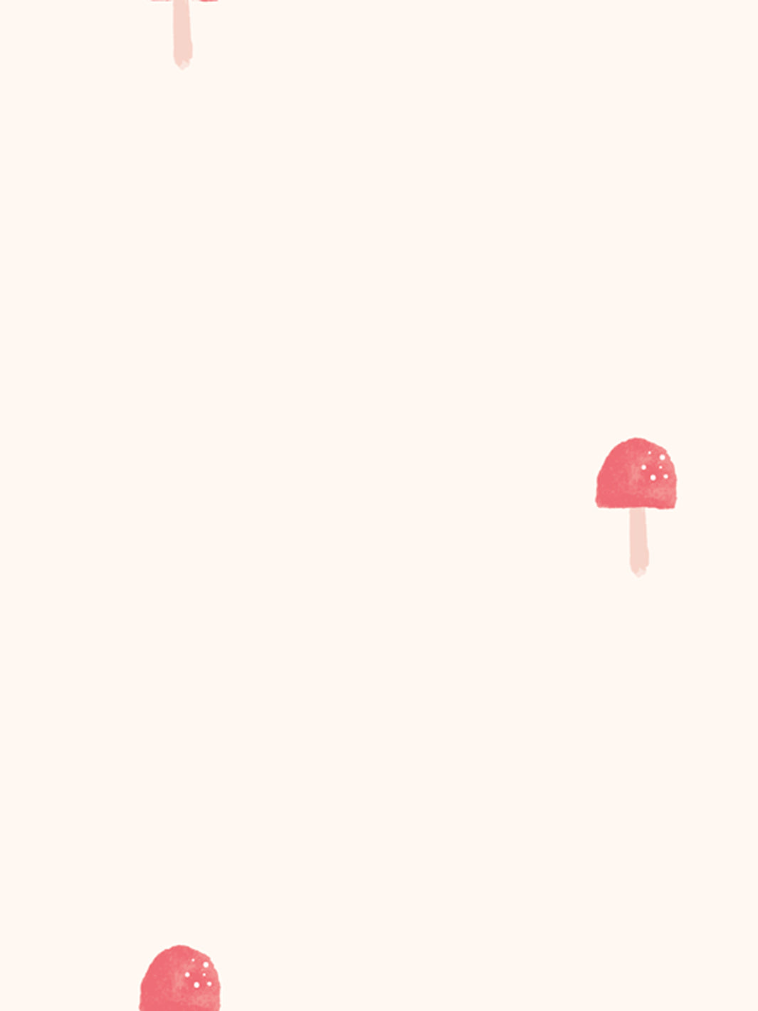 'Mushrooms' Wallpaper by Meri Meri - Cream