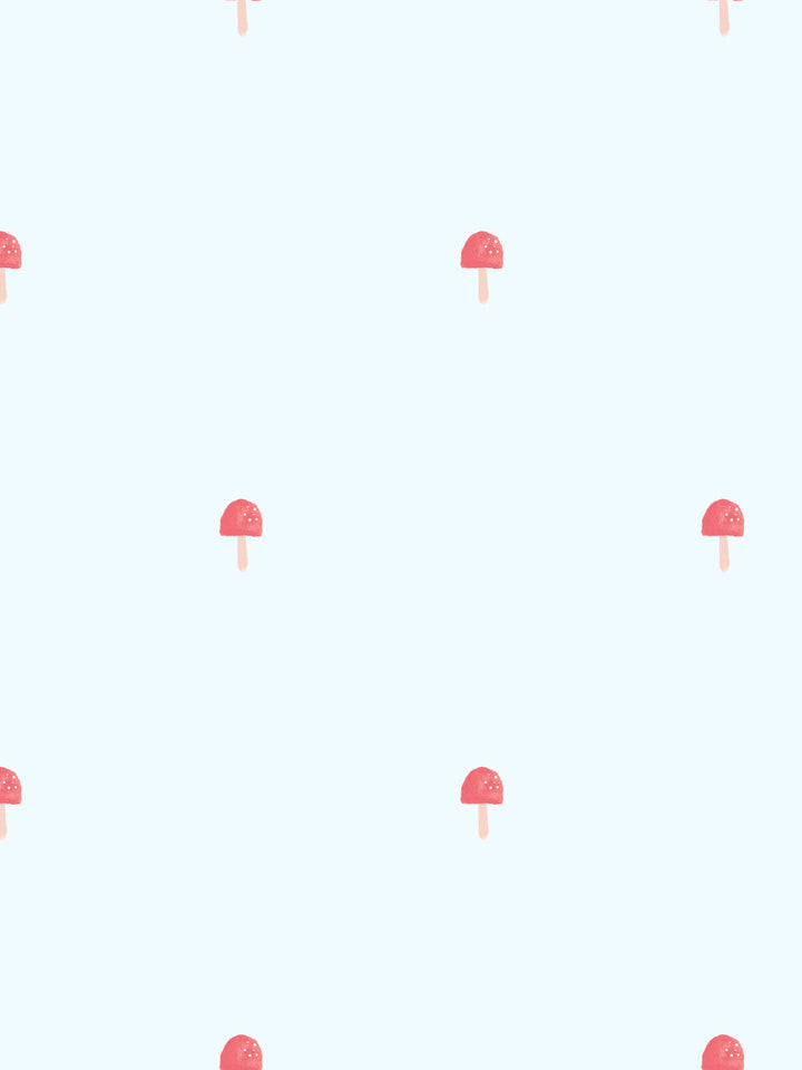 'Mushrooms' Wallpaper by Meri Meri - Sky Blue