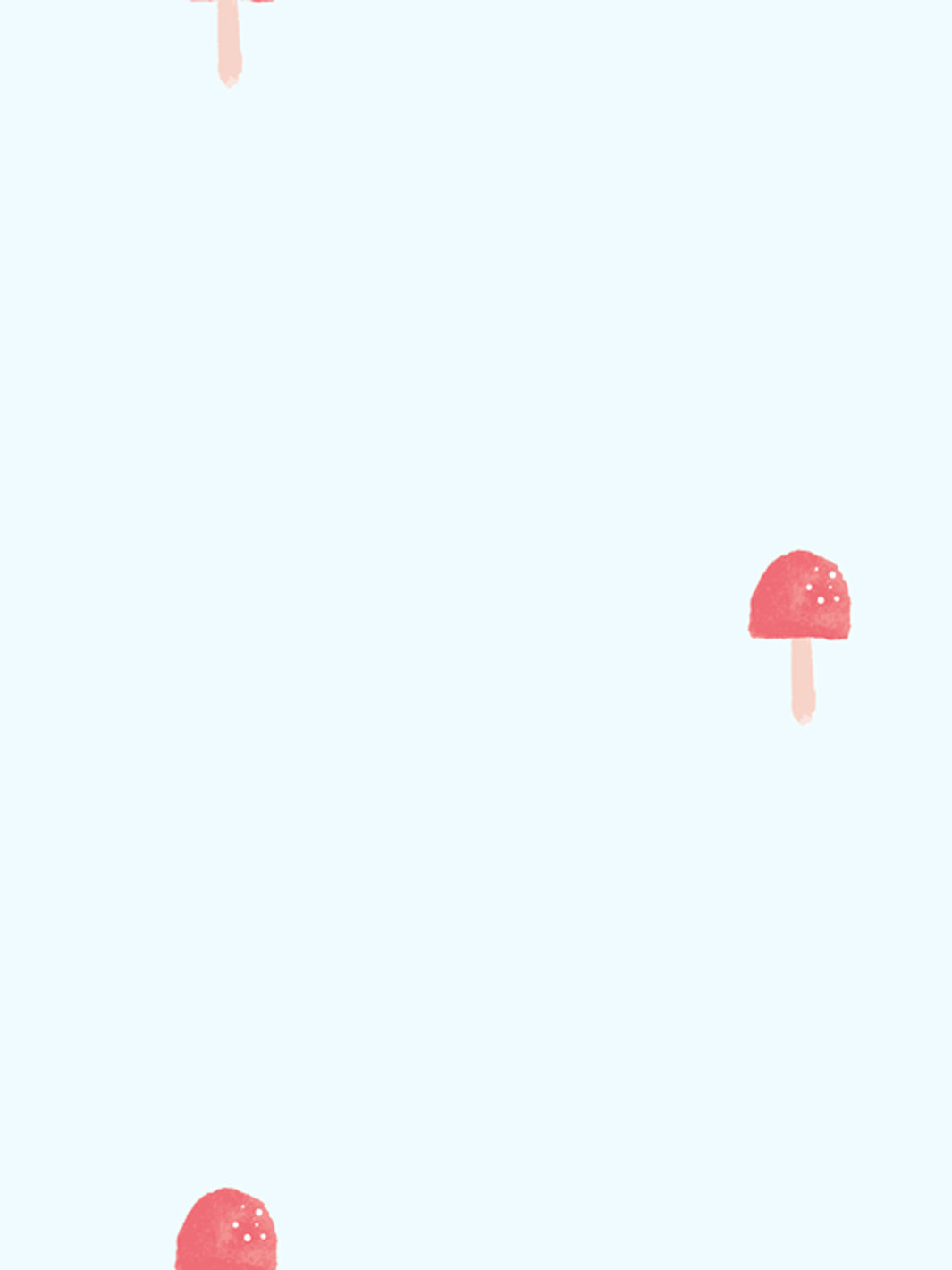 'Mushrooms' Wallpaper by Meri Meri - Sky Blue