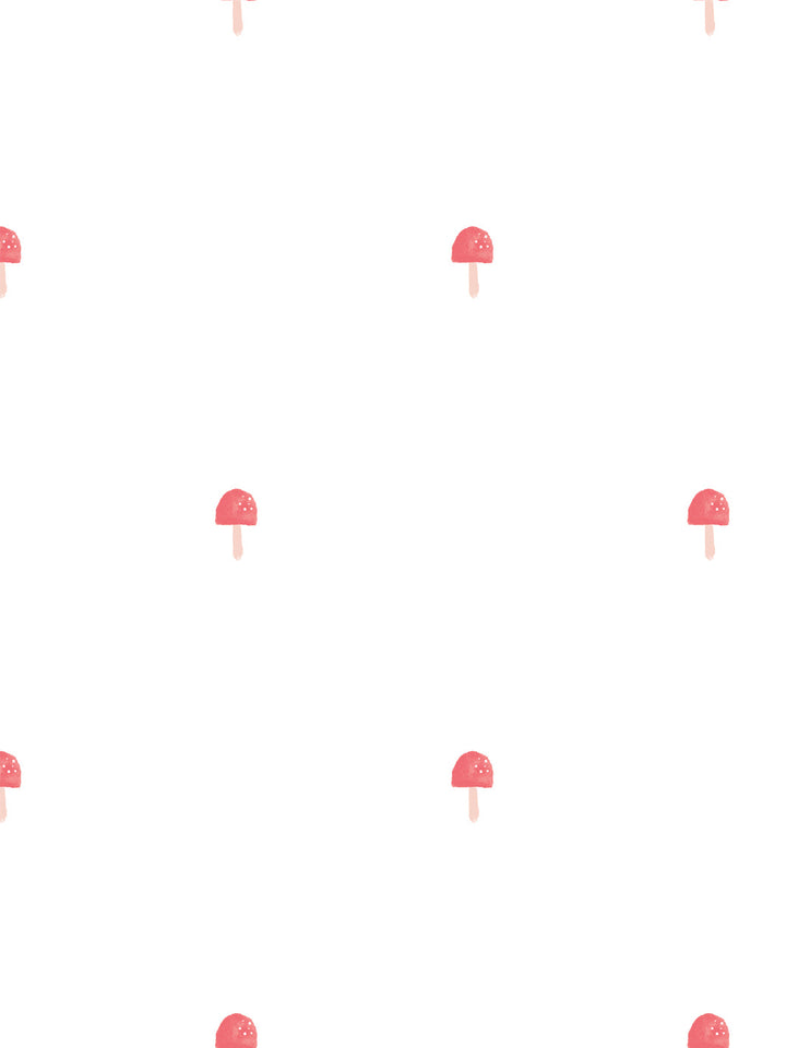 'Mushrooms' Wallpaper by Meri Meri - White