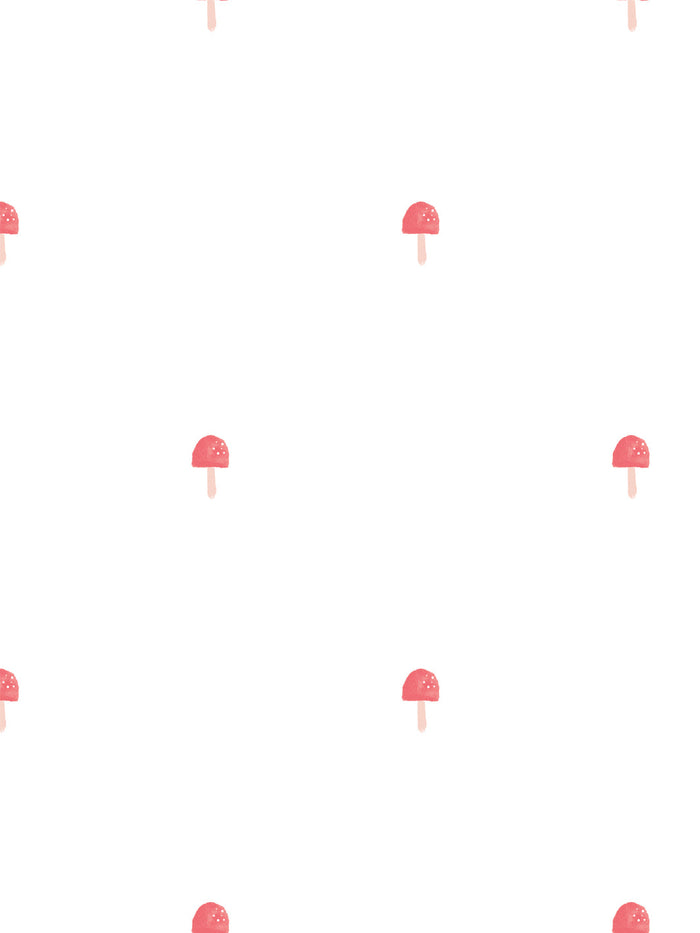 'Mushrooms' Wallpaper by Meri Meri - White