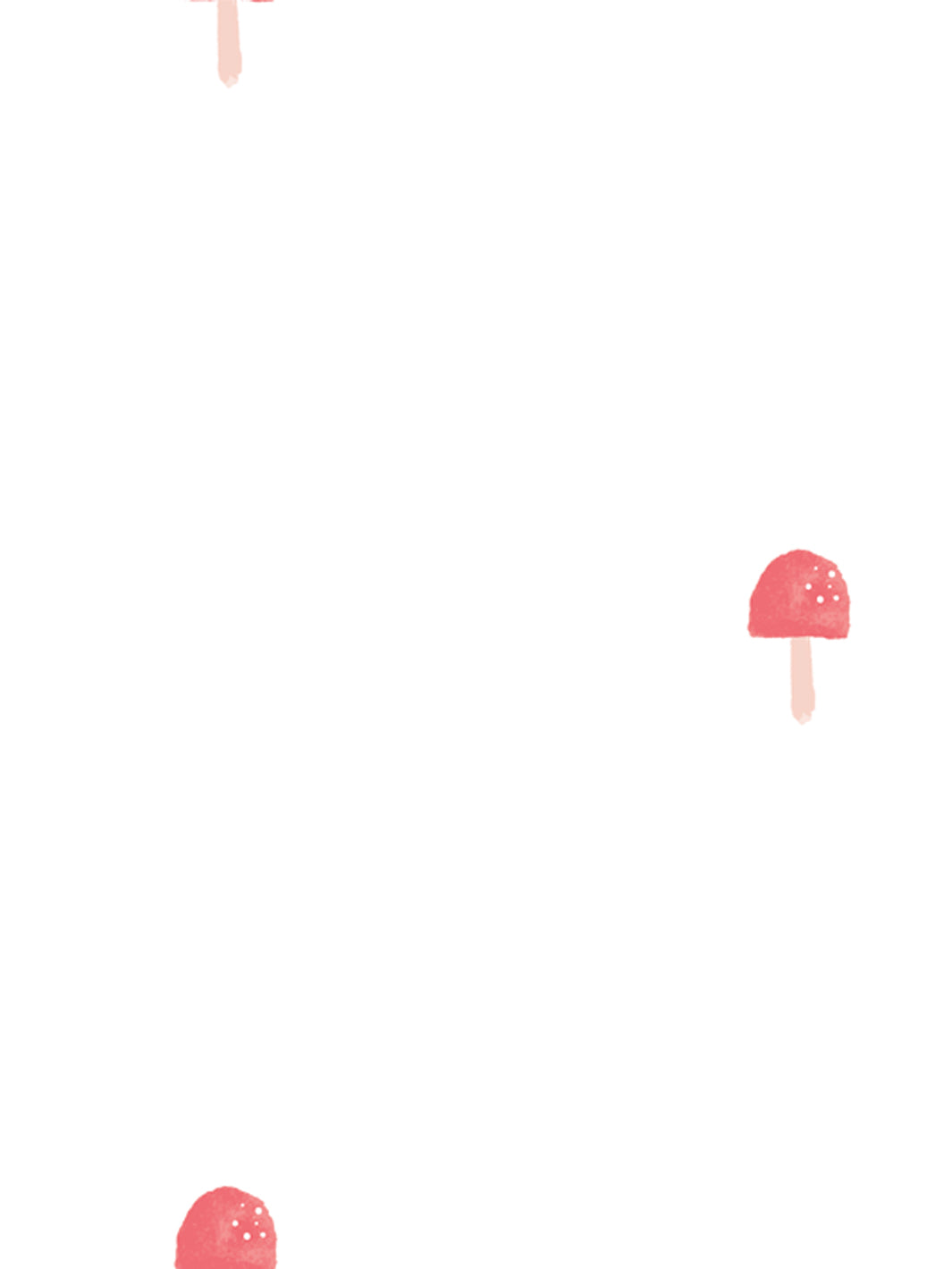 'Mushrooms' Wallpaper by Meri Meri - White