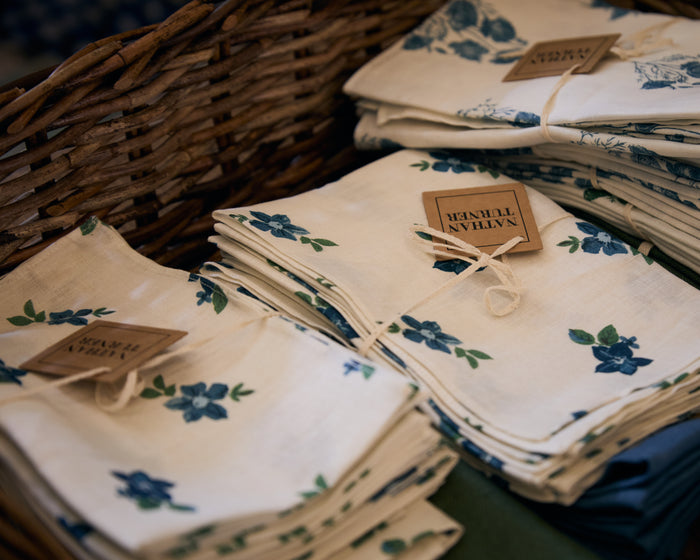 NT - Linen Napkins (set of 4) - California Poppy (Blue)