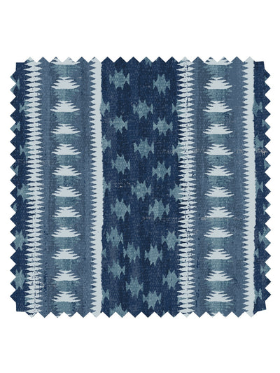 'NorthStar Stripe' Linen Fabric by Nathan Turner - Dark Blue