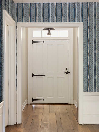 northstar stripe wallpaper by nathan turner blue brown