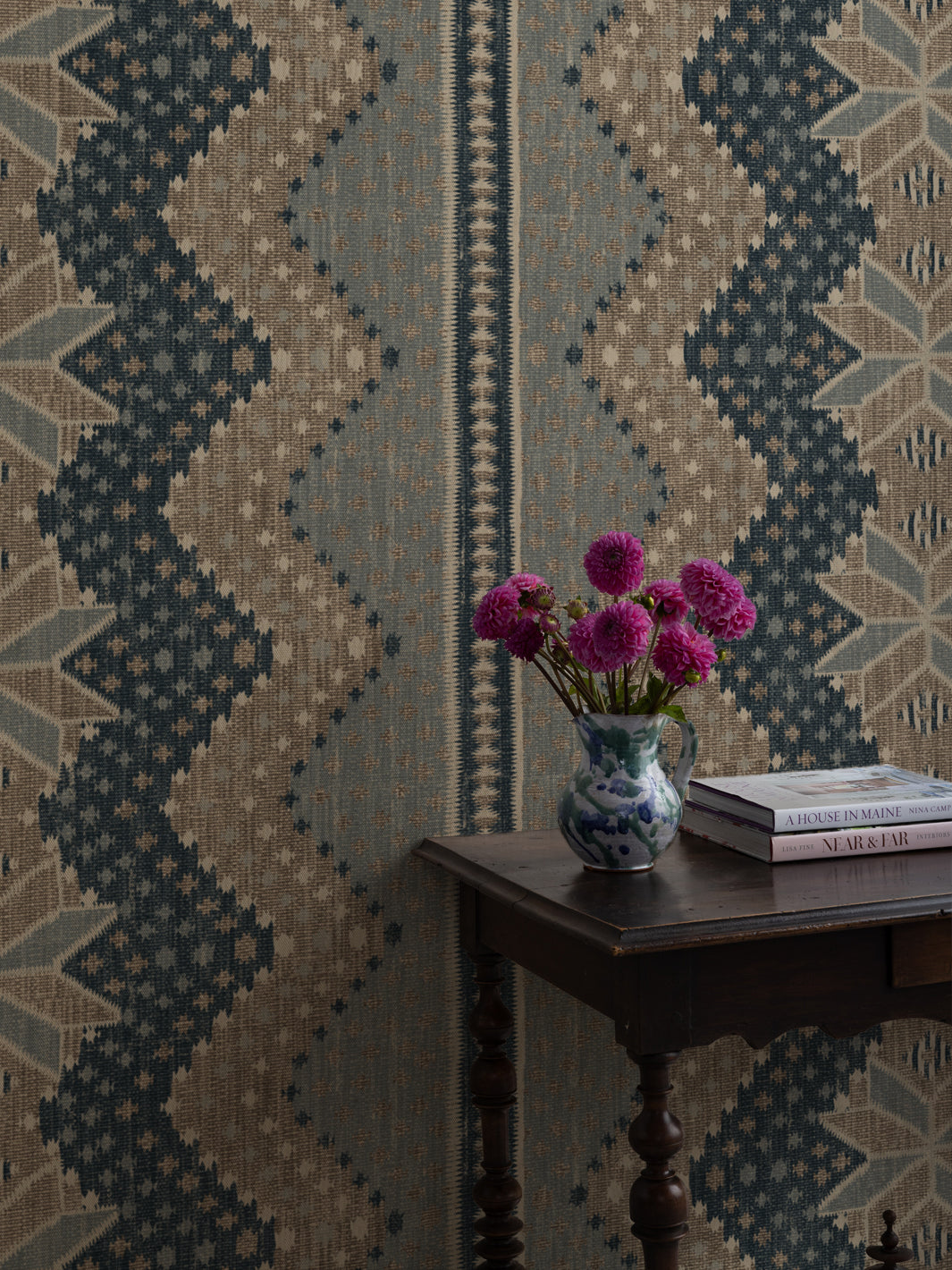 'Northstar Blanket' Burlap Wallpaper by Nathan Turner - Blue Brown