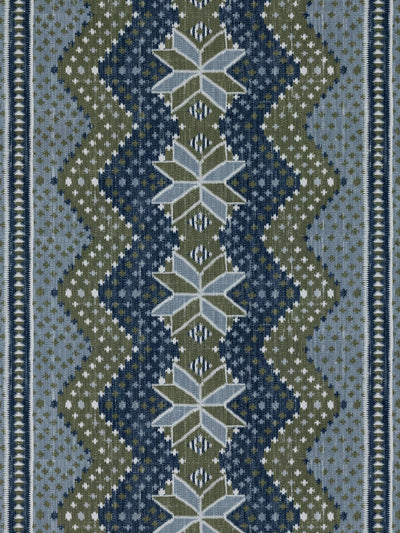 'Northstar Blanket' Linen Fabric by Nathan Turner - Blue Army