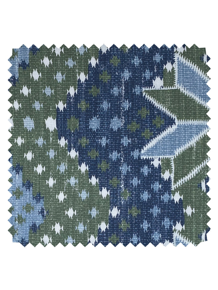 northstar blanket linen fabric by nathan turner blue army
