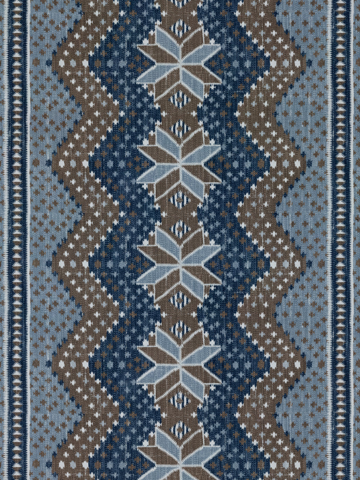 northstar blanket linen fabric by nathan turner blue brown
