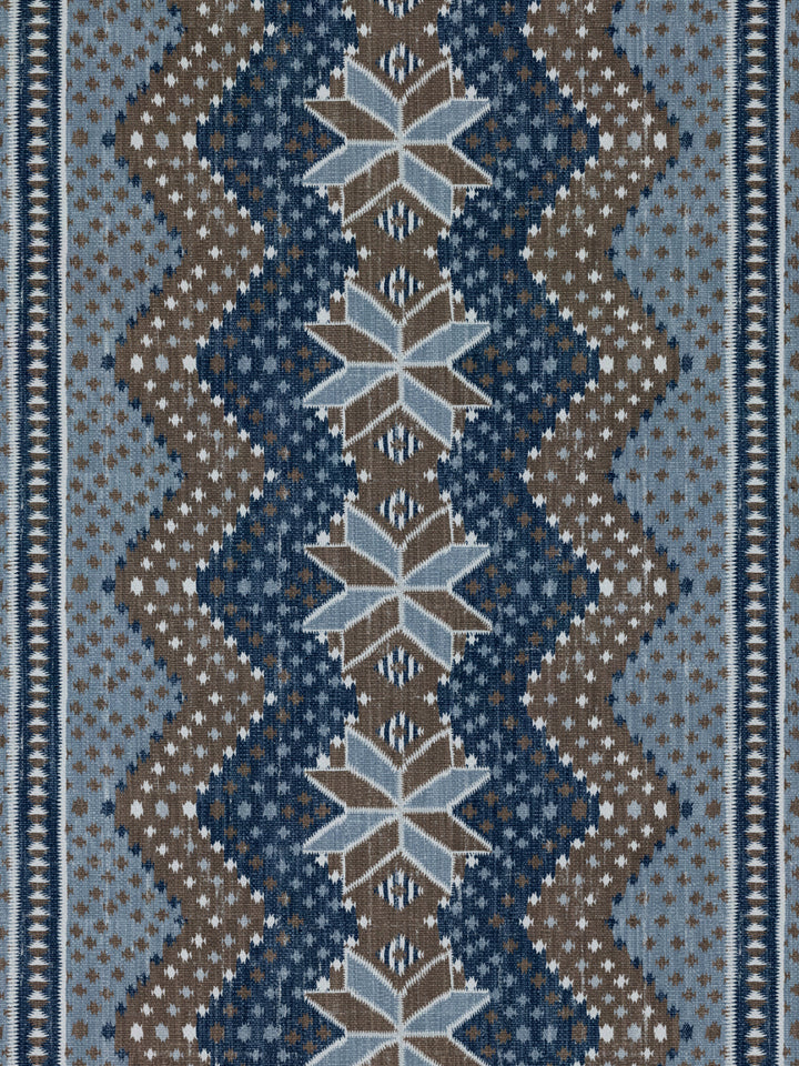 northstar blanket linen fabric by nathan turner blue brown